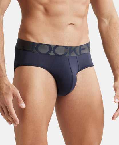 Tactel Microfiber Elastane Stretch Solid Brief with Moisture Move Properties - True Navy