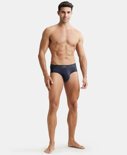 Tactel Microfiber Elastane Stretch Solid Brief with Moisture Move Properties - True Navy