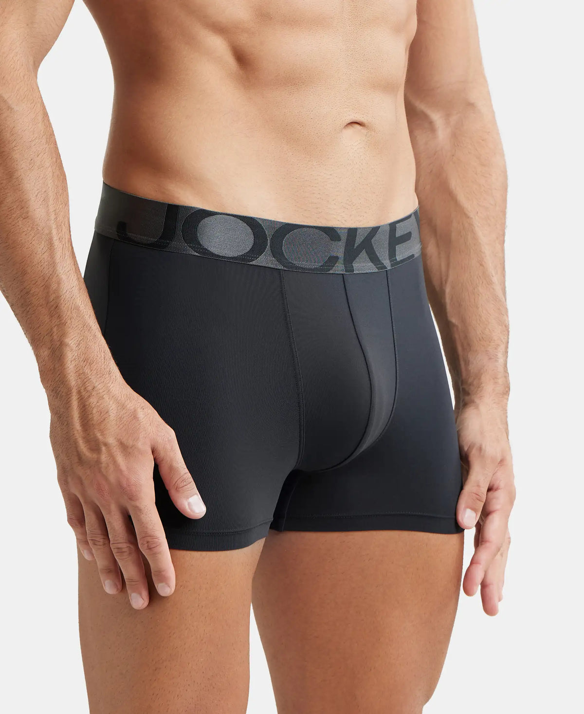 Tactel Microfiber Elastane Stretch Solid Trunk with Moisture Move Properties - Black