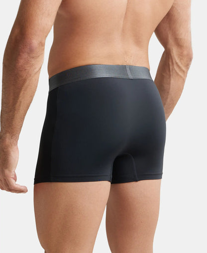 Tactel Microfiber Elastane Stretch Solid Trunk with Moisture Move Properties - Black
