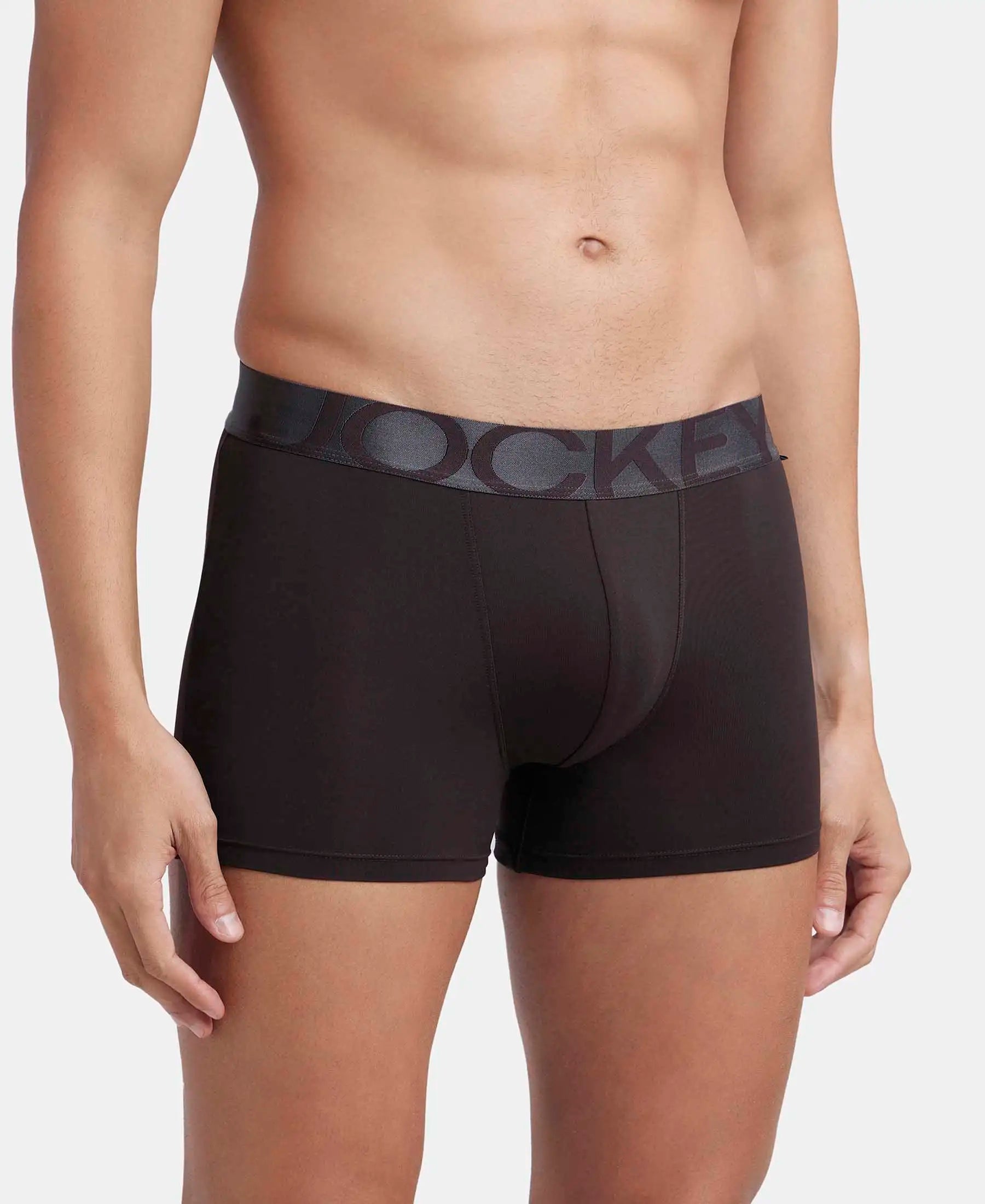 Tactel Microfiber Elastane Stretch Solid Trunk with Moisture Move Properties - Brown