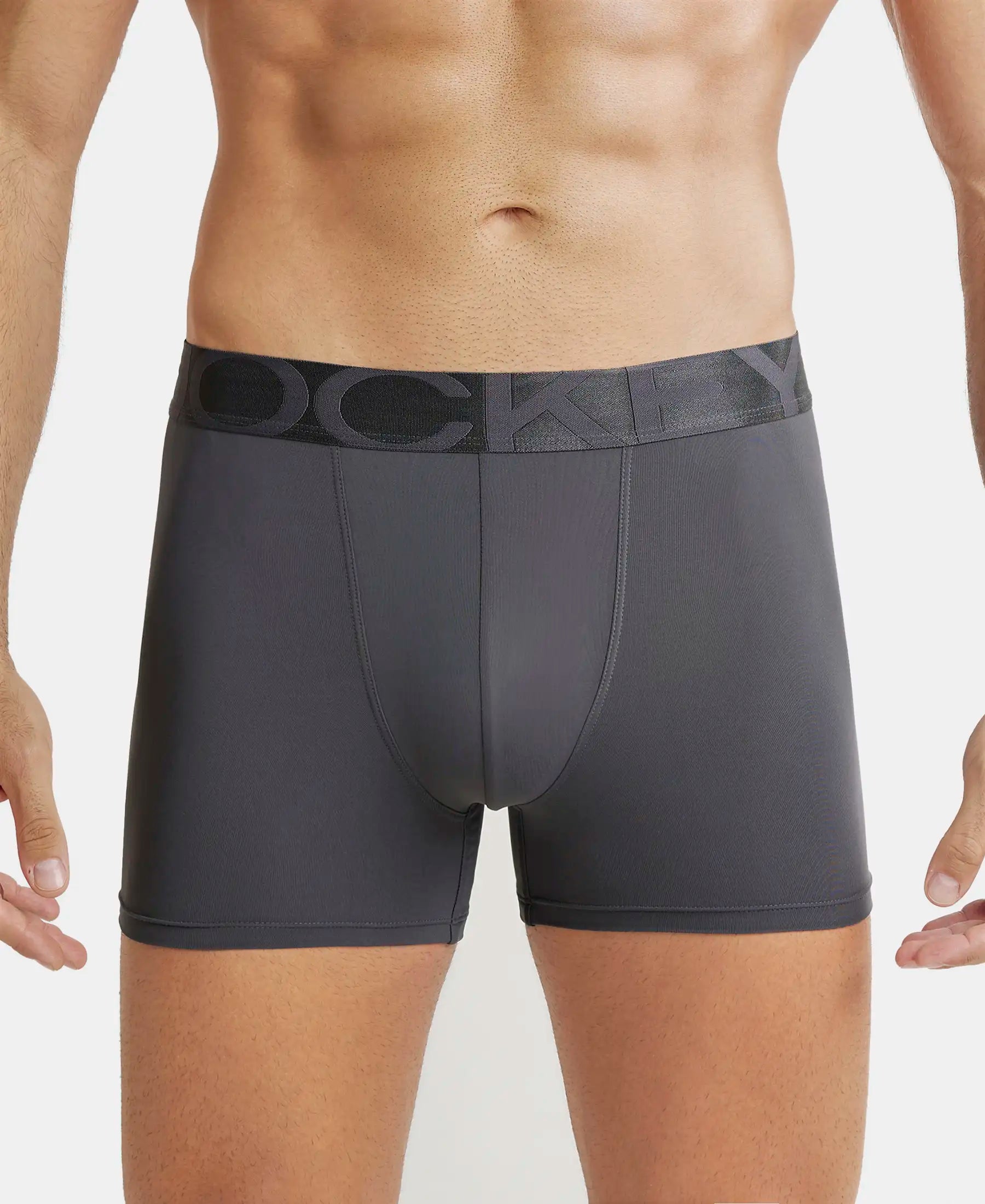 Tactel Microfiber Elastane Stretch Solid Trunk with Moisture Move Properties - Ebony