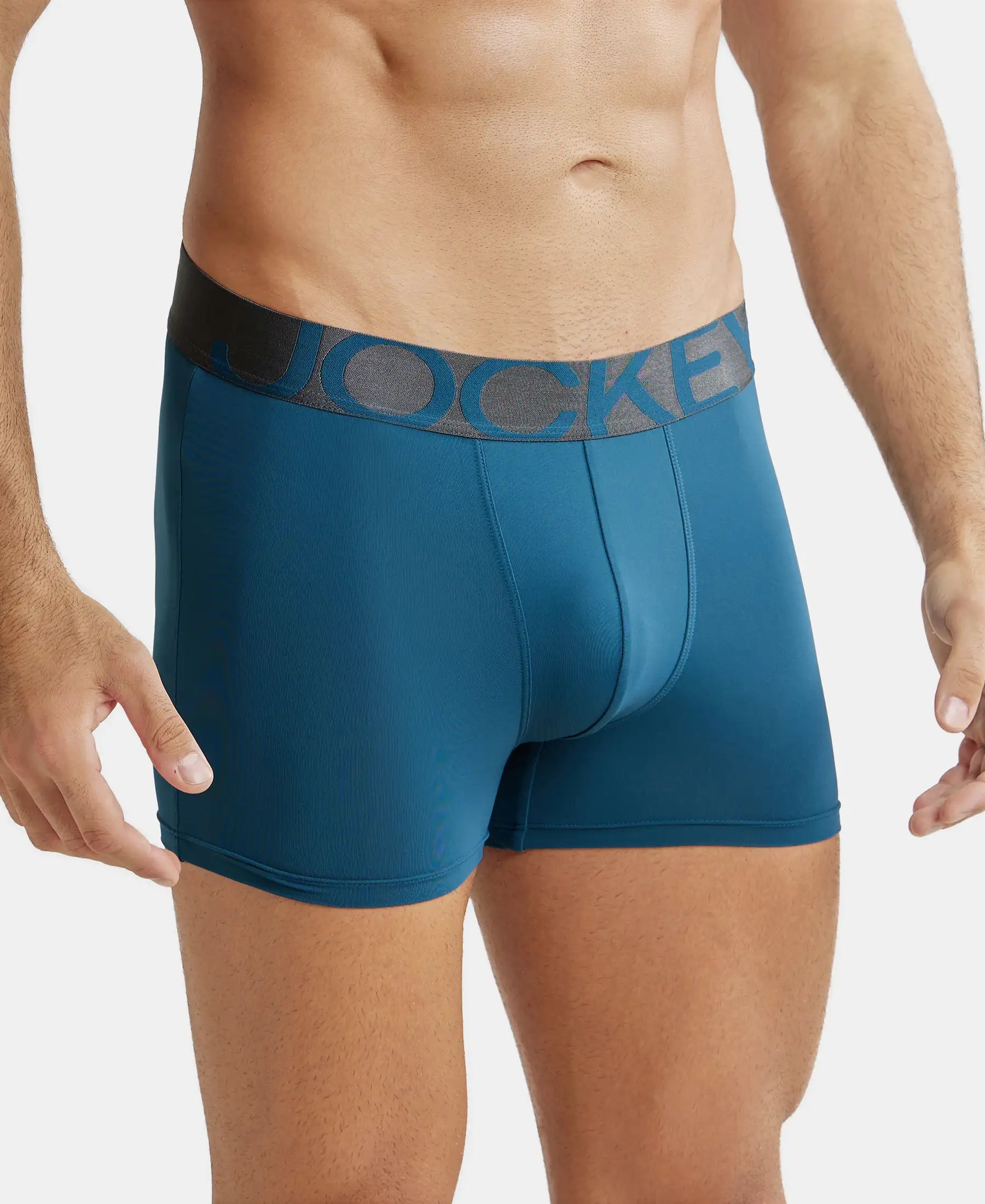 Tactel Microfiber Elastane Stretch Solid Trunk with Moisture Move Properties - Legion Blue