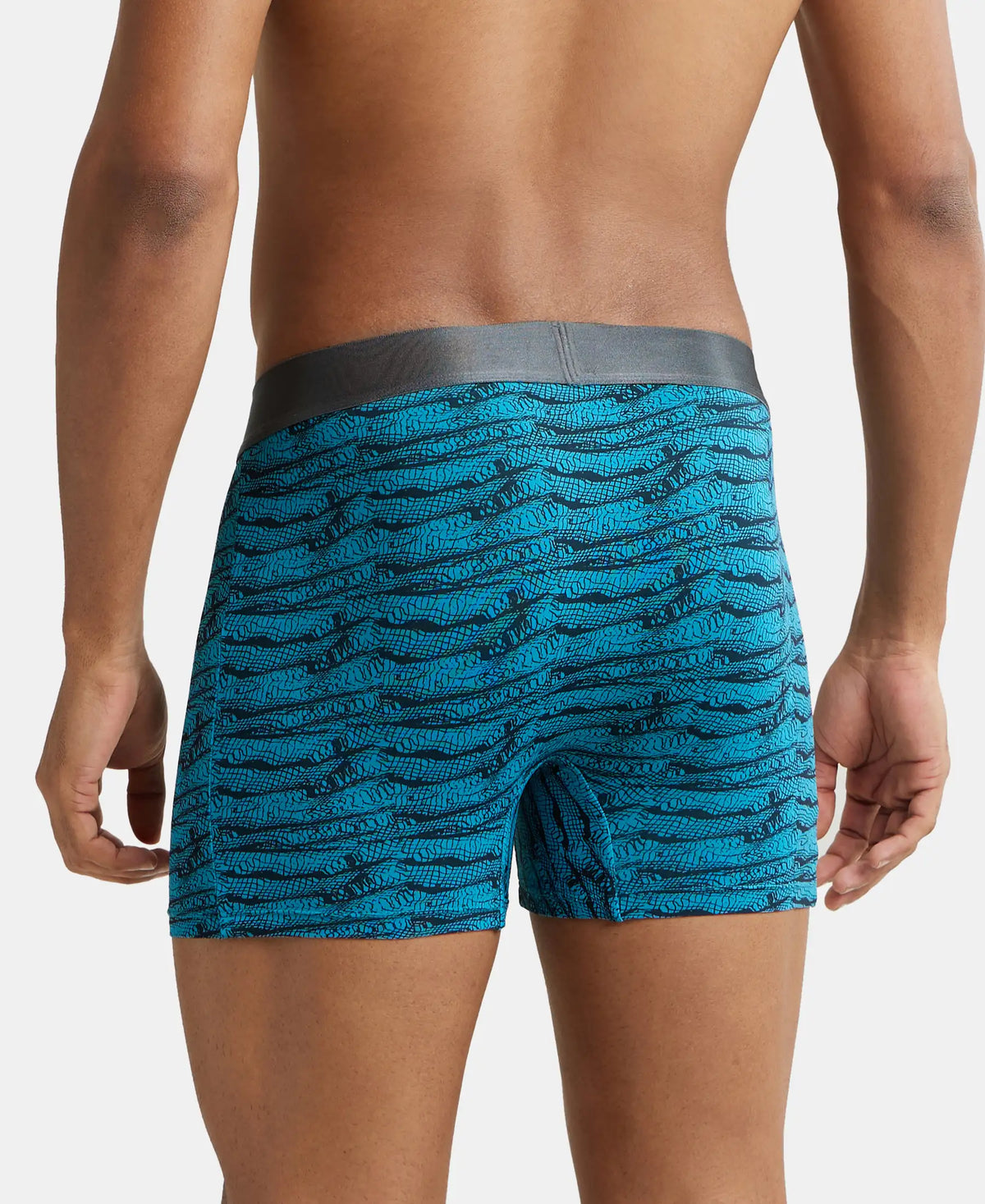 Tactel Microfiber Elastane Stretch Printed Trunk with Moisture Move Properties - Ocean Depth Prints