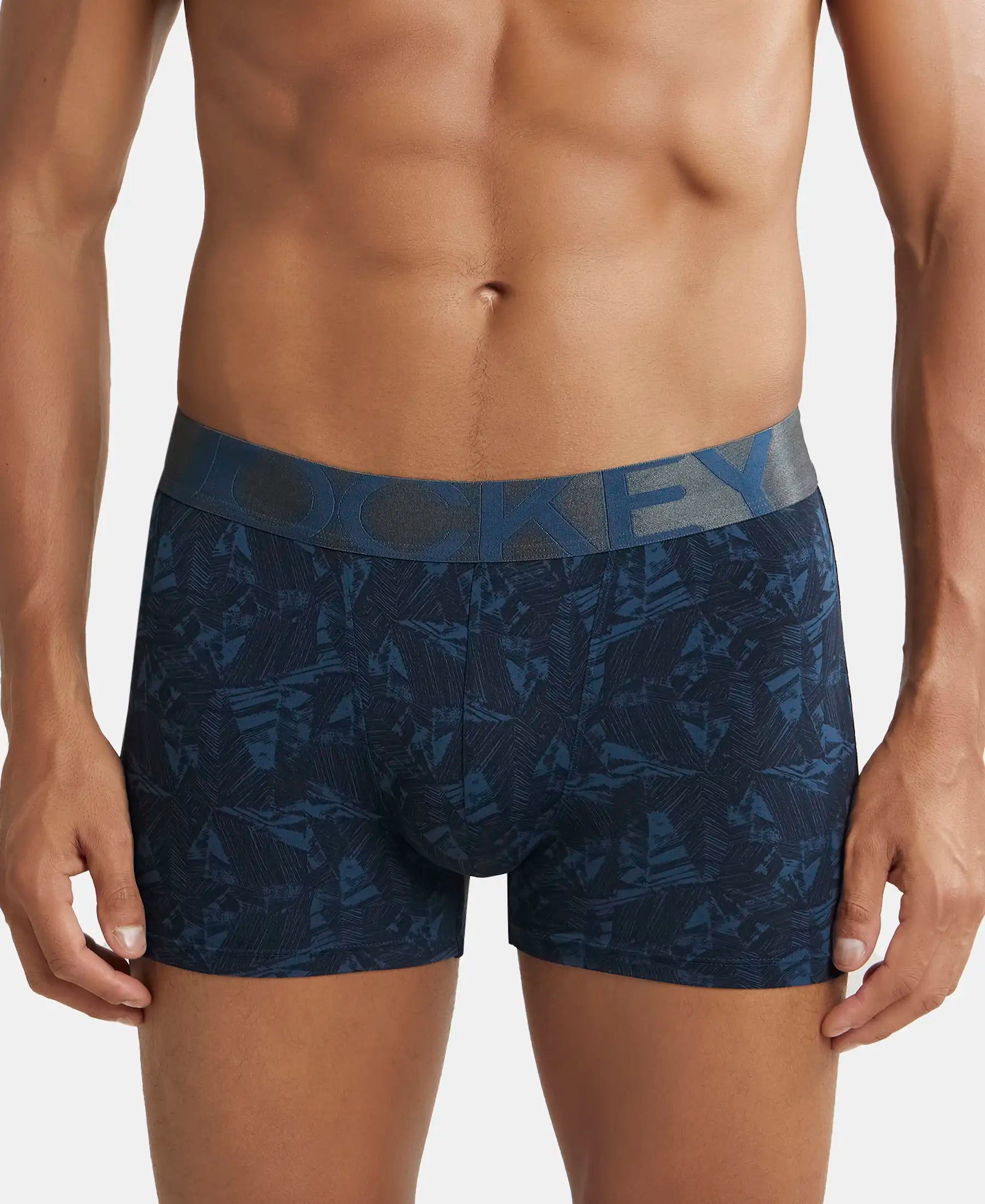 Tactel Microfiber Elastane Stretch Printed Trunk with Moisture Move Properties - Petrol Base Printed
