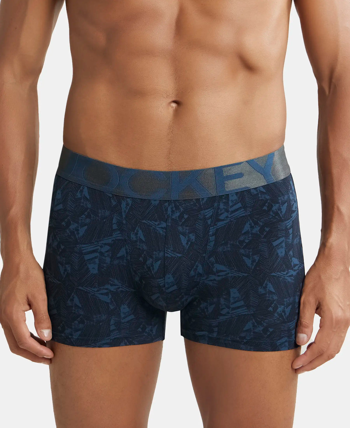 Tactel Microfiber Elastane Stretch Printed Trunk with Moisture Move Properties - Petrol Base Printed