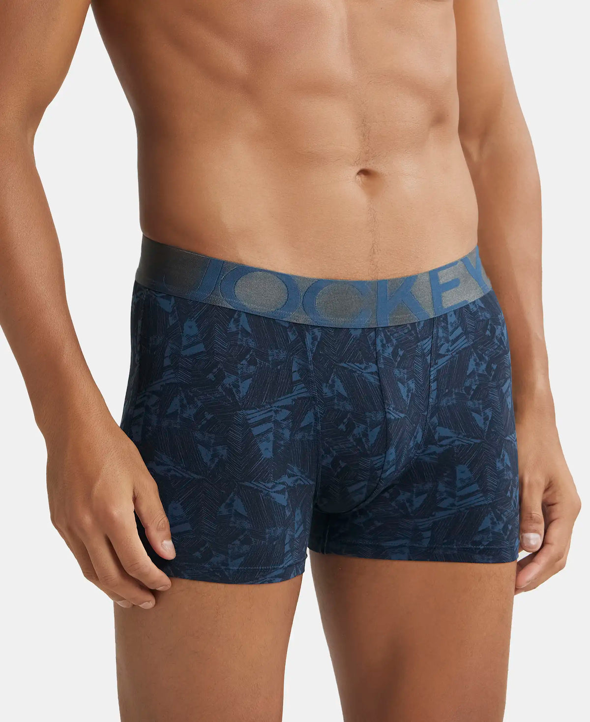 Tactel Microfiber Elastane Stretch Printed Trunk with Moisture Move Properties - Petrol Base Printed
