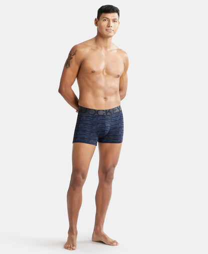 Tactel Microfiber Elastane Stretch Printed Trunk with Moisture Move Properties - True Navy Printed