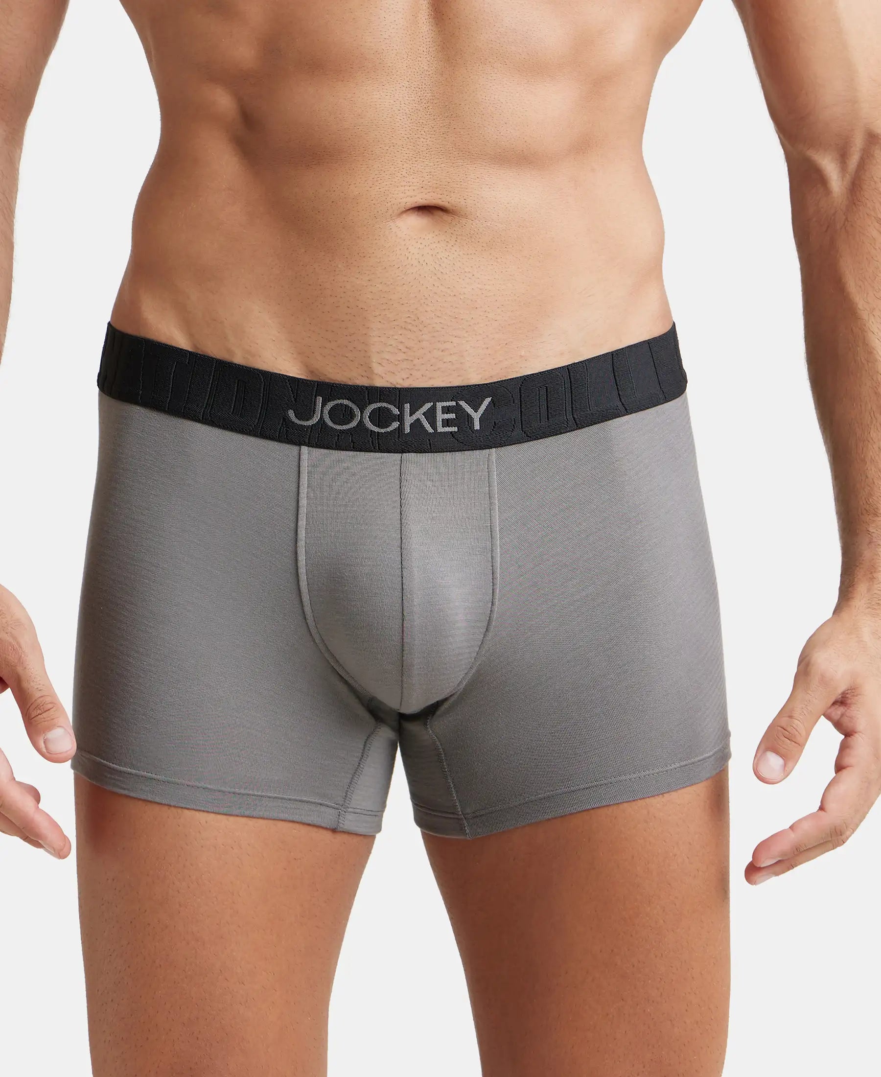 Supima Cotton Elastane Stretch Solid Trunk with Ultrasoft Waistband - Gunmetal