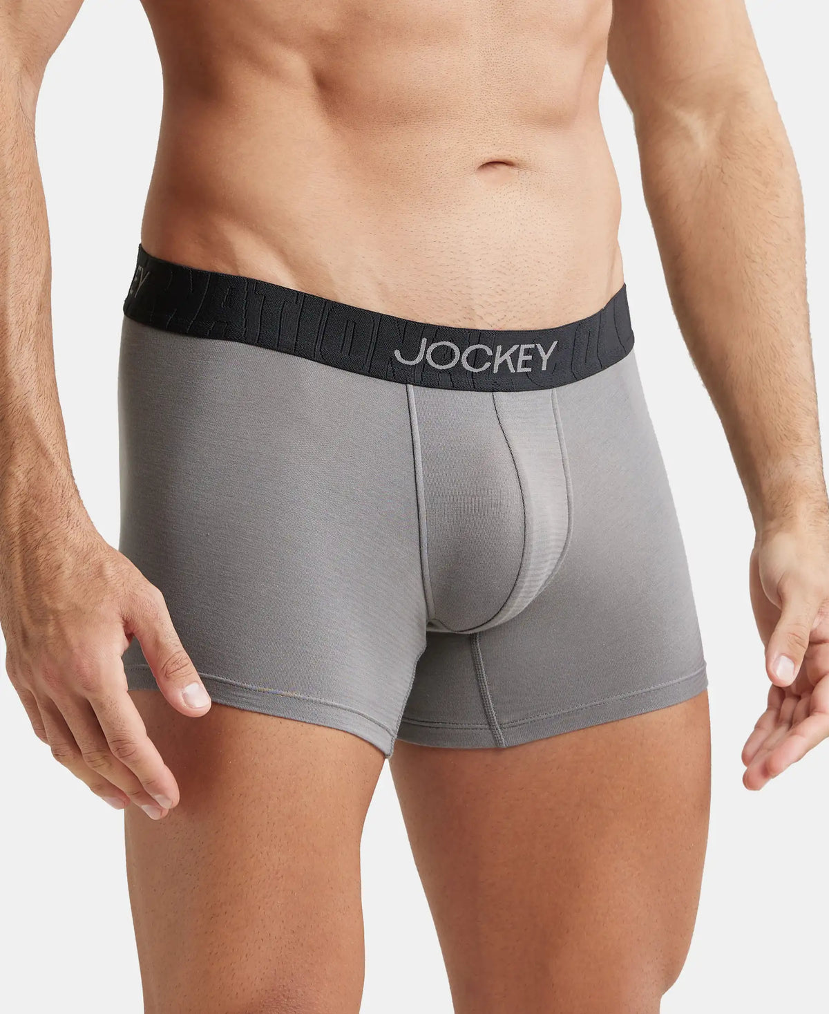 Supima Cotton Elastane Stretch Solid Trunk with Ultrasoft Waistband - Gunmetal