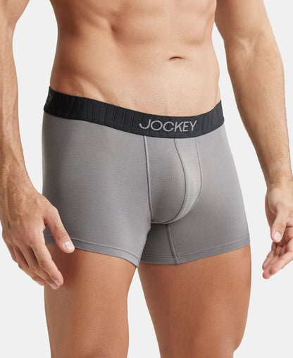 Supima Cotton Elastane Stretch Solid Trunk with Ultrasoft Waistband - Gunmetal