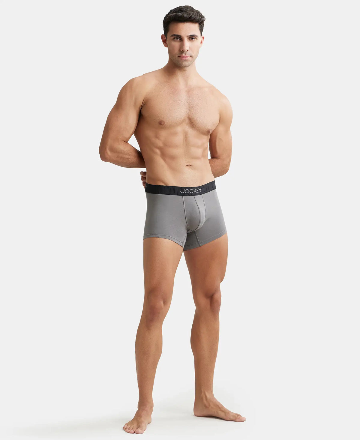 Supima Cotton Elastane Stretch Solid Trunk with Ultrasoft Waistband - Gunmetal