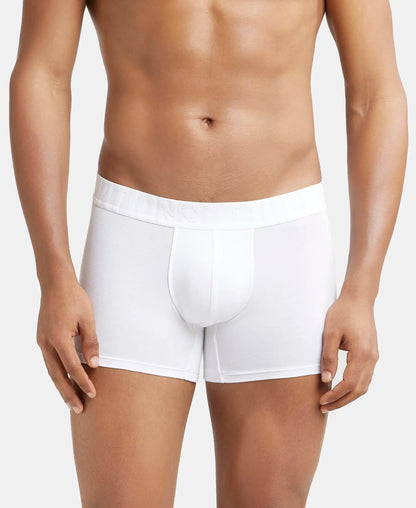 Supima Cotton Elastane Stretch Solid Trunk with Ultrasoft Waistband - White