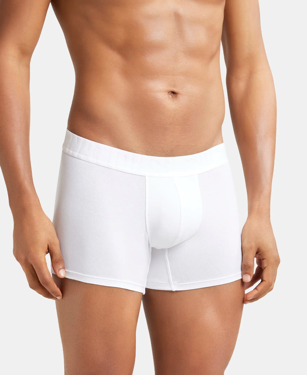 Supima Cotton Elastane Stretch Solid Trunk with Ultrasoft Waistband - White