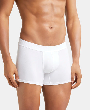 Supima Cotton Elastane Stretch Solid Trunk with Ultrasoft Waistband - White