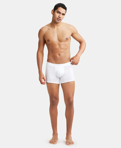 Supima Cotton Elastane Stretch Solid Trunk with Ultrasoft Waistband - White