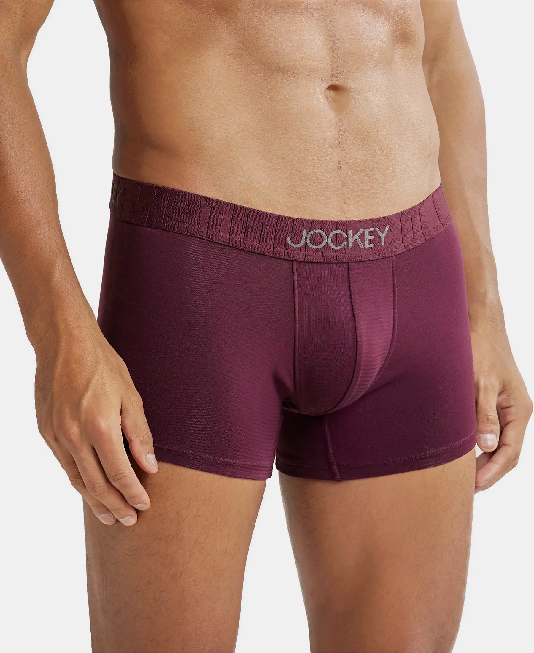 Supima Cotton Elastane Stretch Solid Trunk with Ultrasoft Waistband - Wine Tasting