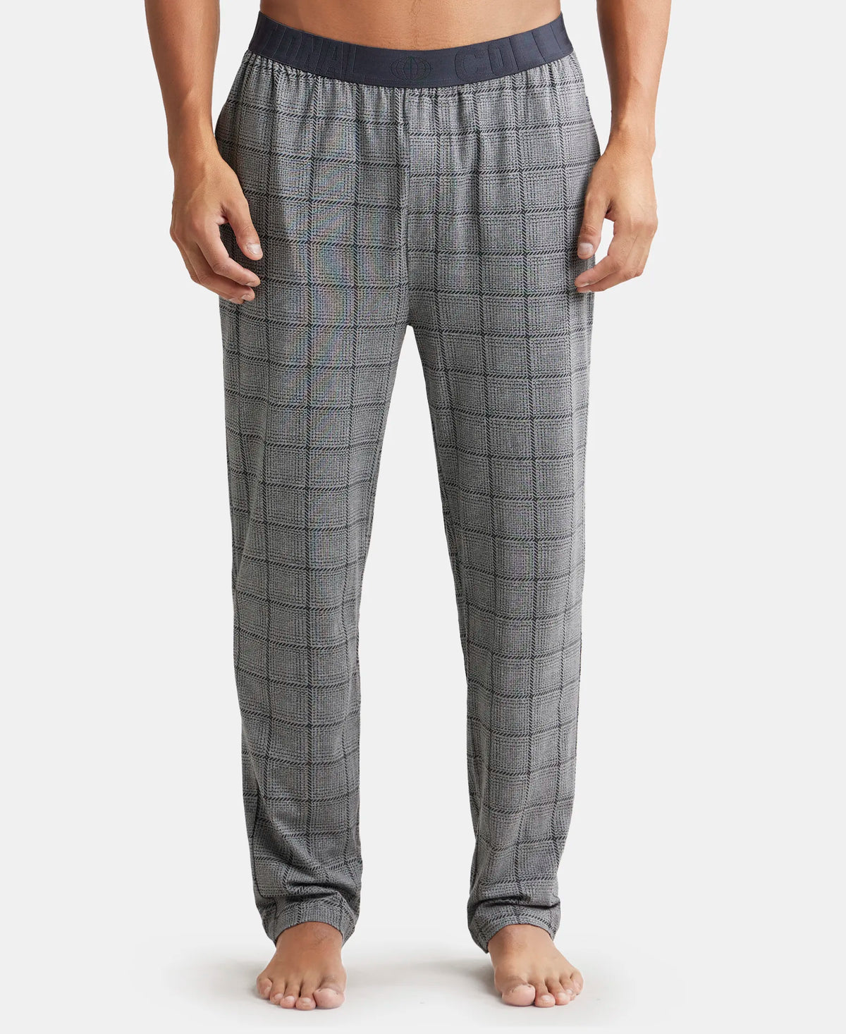 Tencel Micro Modal Cotton Elastane Stretch Regular Fit Pyjama with Side Pockets - Mid Grey