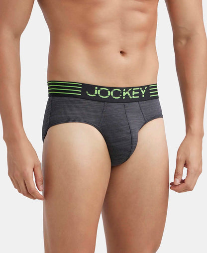 Microfiber Mesh Elastane Stretch Performance Brief with StayDry Technology - Black