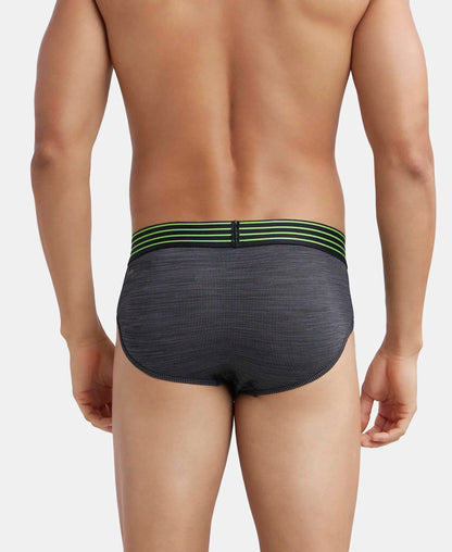 Microfiber Mesh Elastane Stretch Performance Brief with StayDry Technology - Black