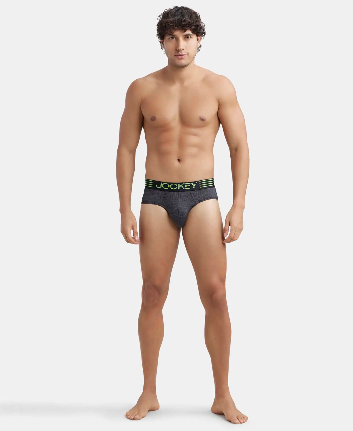Microfiber Mesh Elastane Stretch Performance Brief with StayDry Technology - Black