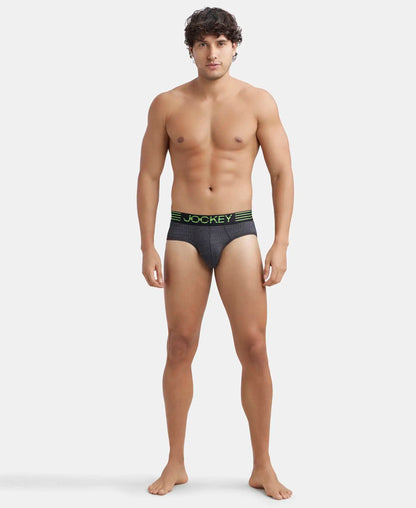 Microfiber Mesh Elastane Stretch Performance Brief with StayDry Technology - Black