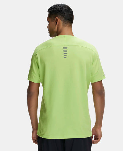 Super Combed Cotton Blend Solid Round Neck Half Sleeve T-Shirt with Breathable Mesh - Green Glow