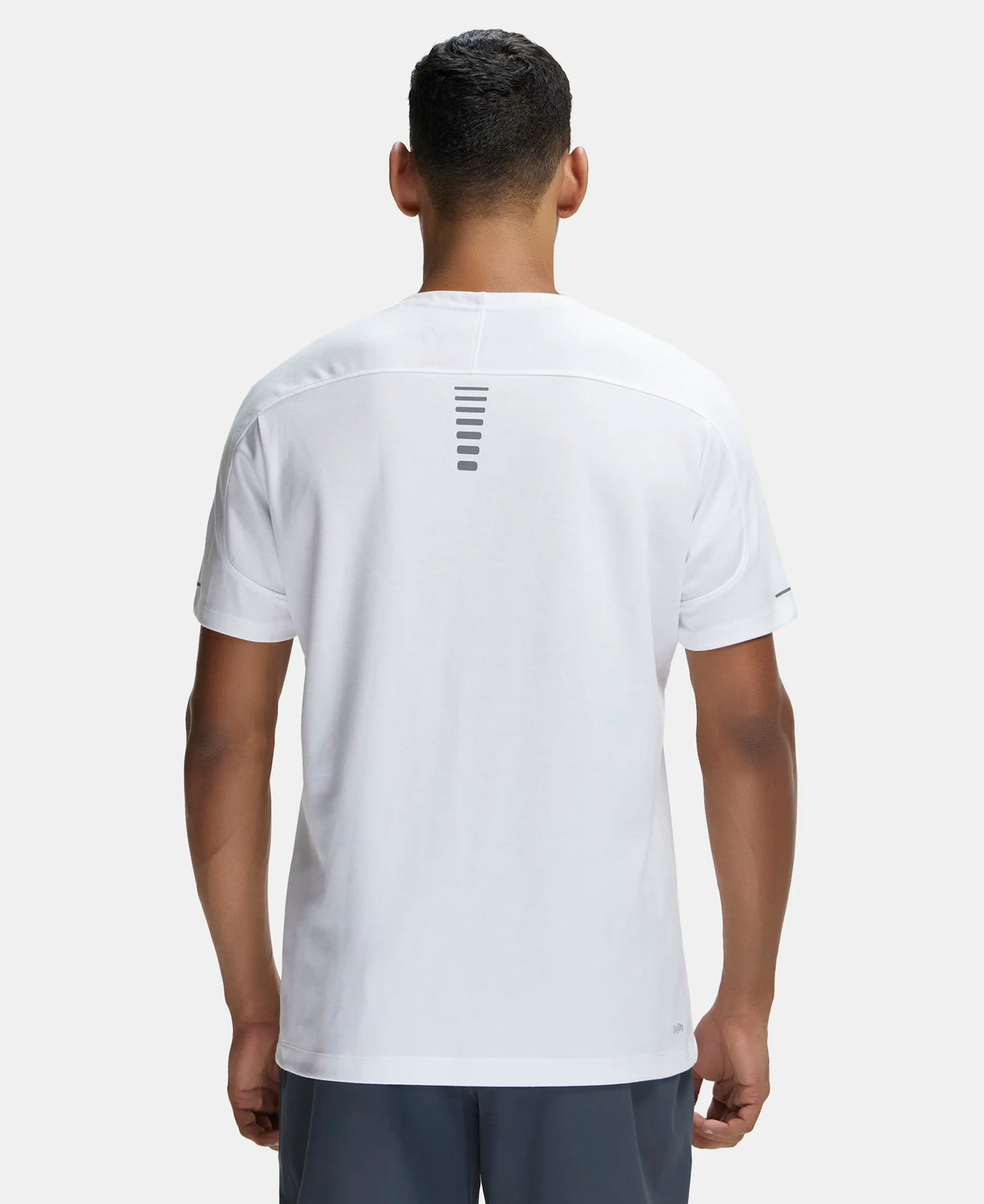 Super Combed Cotton Blend Solid Round Neck Half Sleeve T-Shirt with Breathable Mesh - White