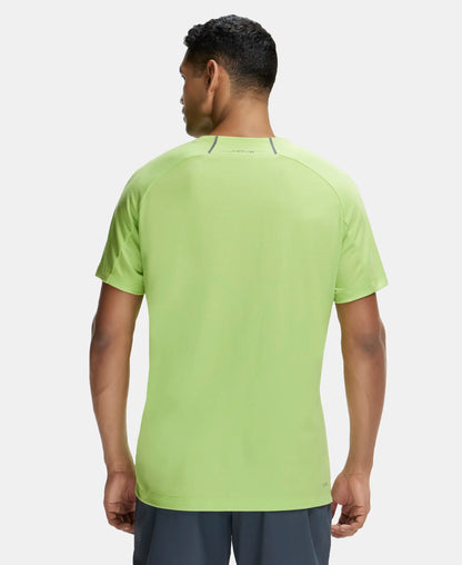 Super Combed Cotton Blend Graphic Printed Round Neck Half Sleeve T-Shirt with Stay Fresh Treatment - Green Glow