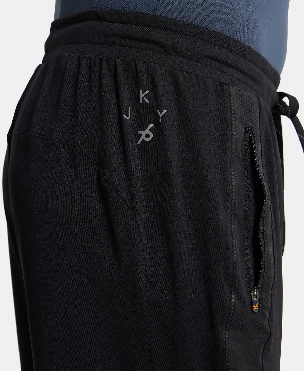 Microfiber Elastane Stretch Jogger with Zipper Pockets and StayDry Treatment - Black
