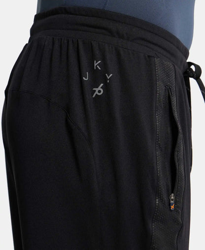 Microfiber Elastane Stretch Jogger with Zipper Pockets and StayDry Treatment - Black