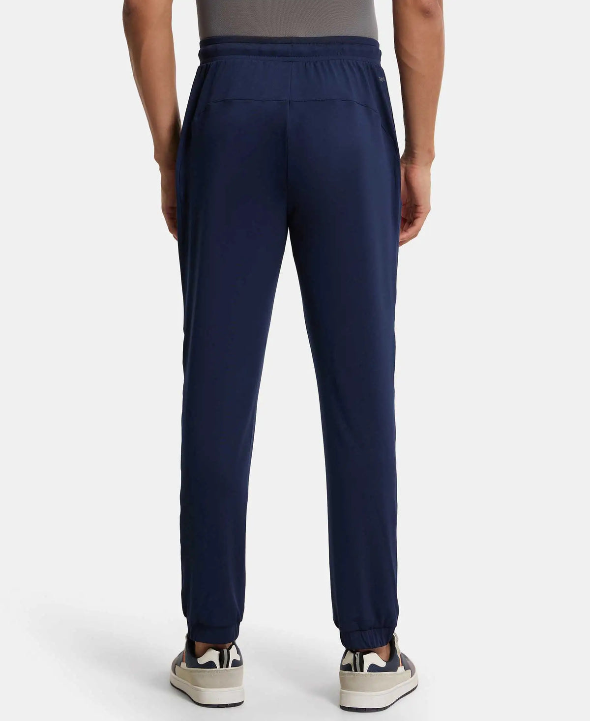 Microfiber Elastane Stretch Jogger with Zipper Pockets and StayDry Treatment - Navy