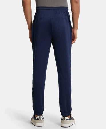 Microfiber Elastane Stretch Jogger with Zipper Pockets and StayDry Treatment - Navy