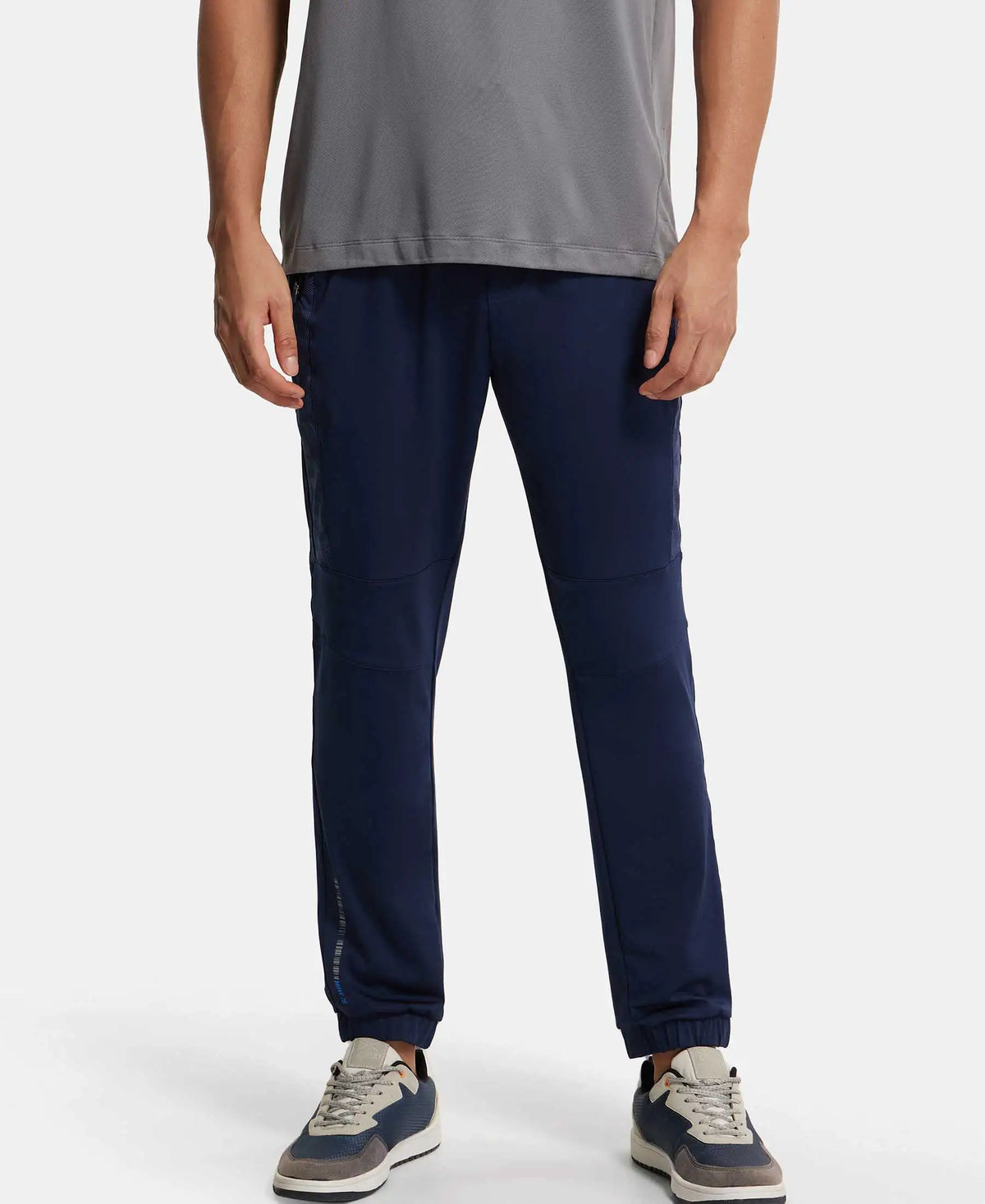 Microfiber Elastane Stretch Jogger with Zipper Pockets and StayDry Treatment - Navy