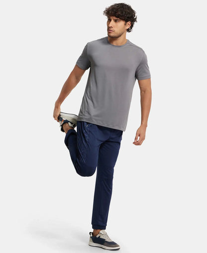 Microfiber Elastane Stretch Jogger with Zipper Pockets and StayDry Treatment - Navy
