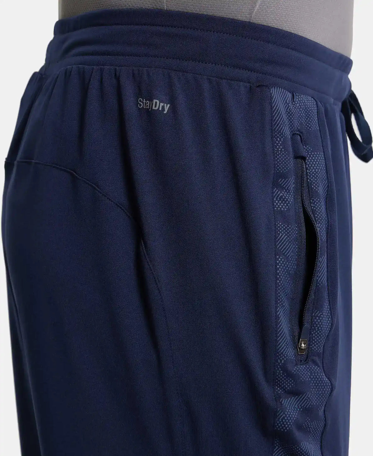 Microfiber Elastane Stretch Jogger with Zipper Pockets and StayDry Treatment - Navy
