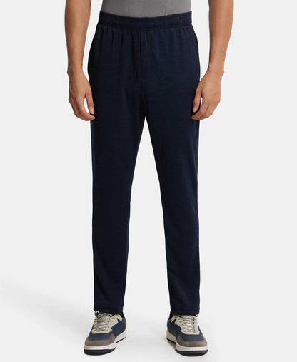 Lightweight Microfiber Trackpant with Zipper Pockets and StayFresh Treatment - Navy