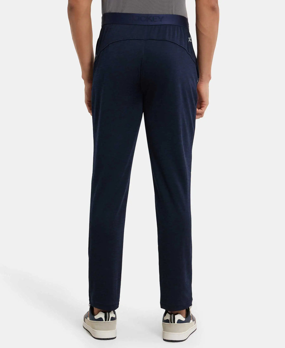 Lightweight Microfiber Trackpant with Zipper Pockets and StayFresh Treatment - Navy
