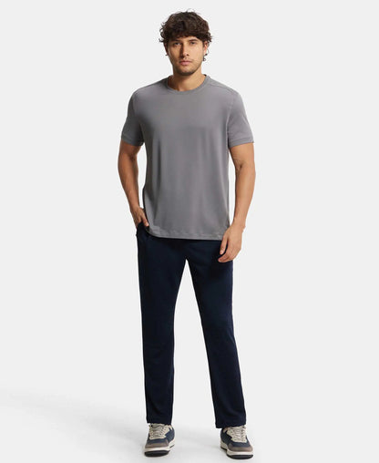 Lightweight Microfiber Trackpant with Zipper Pockets and StayFresh Treatment - Navy
