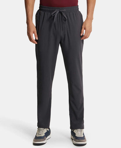 Recycled Microfiber Elastane Stretch Trackpant with Zipper Pockets and StayFresh Treatment - Graphite