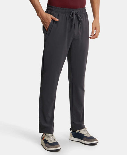 Recycled Microfiber Elastane Stretch Trackpant with Zipper Pockets and StayFresh Treatment - Graphite
