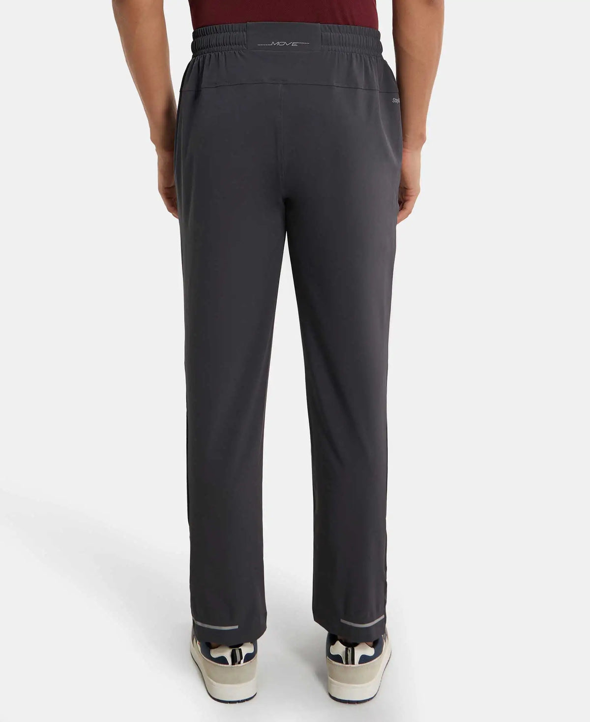 Recycled Microfiber Elastane Stretch Trackpant with Zipper Pockets and StayFresh Treatment - Graphite