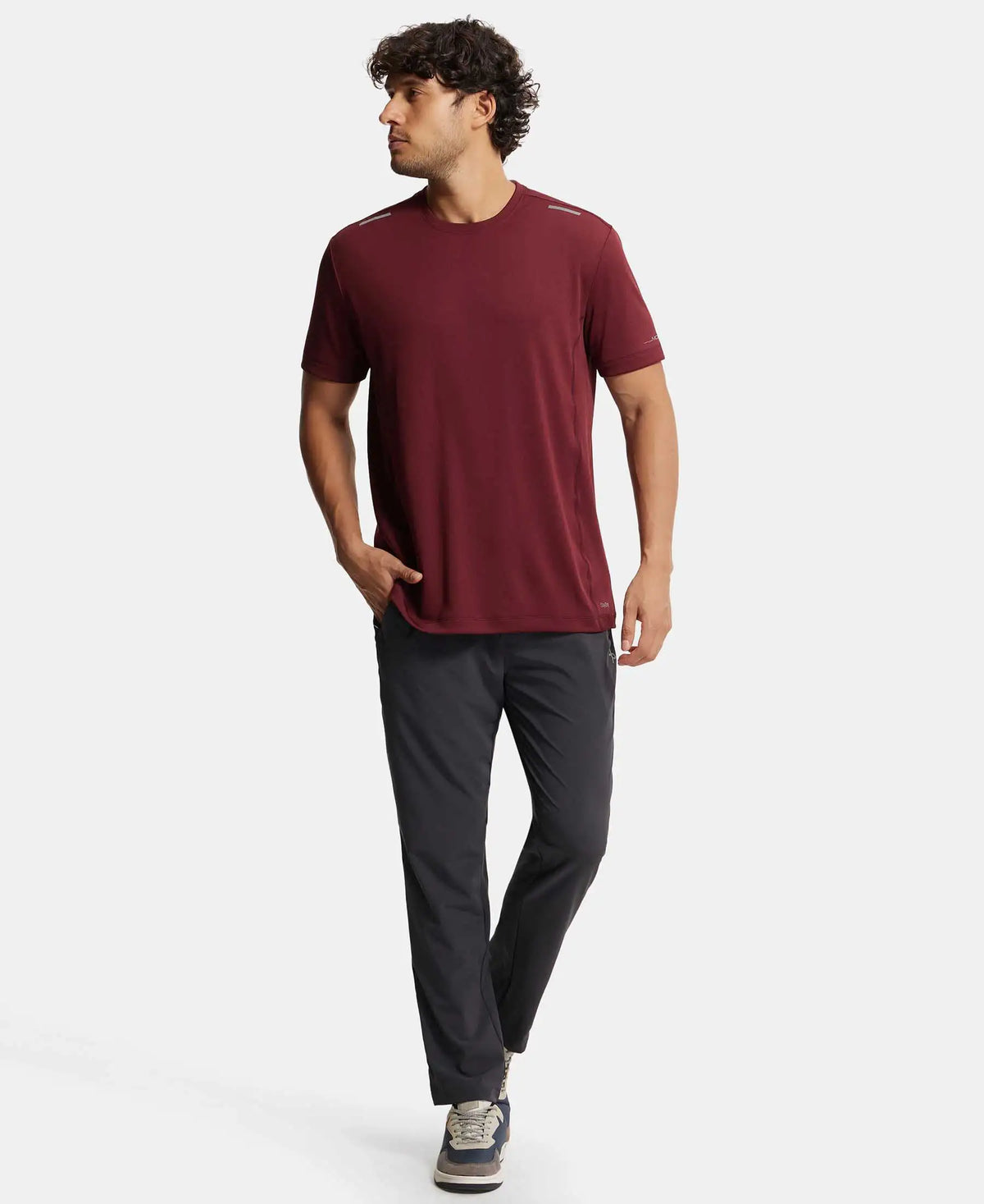 Recycled Microfiber Elastane Stretch Trackpant with Zipper Pockets and StayFresh Treatment - Graphite