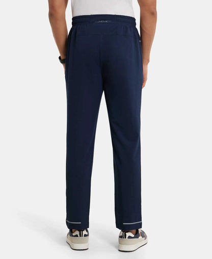 Recycled Microfiber Elastane Stretch Trackpant with Zipper Pockets and StayFresh Treatment - Navy