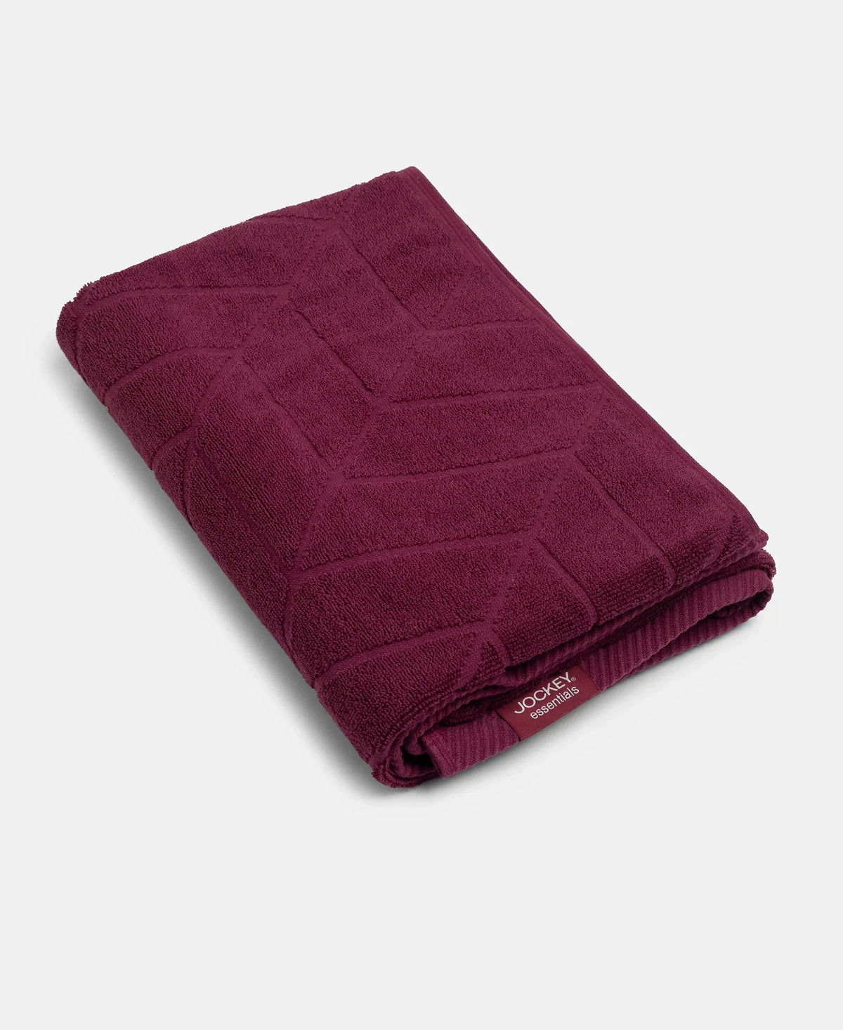 Cotton Terry Ultrasoft and Durable Patterned Bath Towel - Burgundy