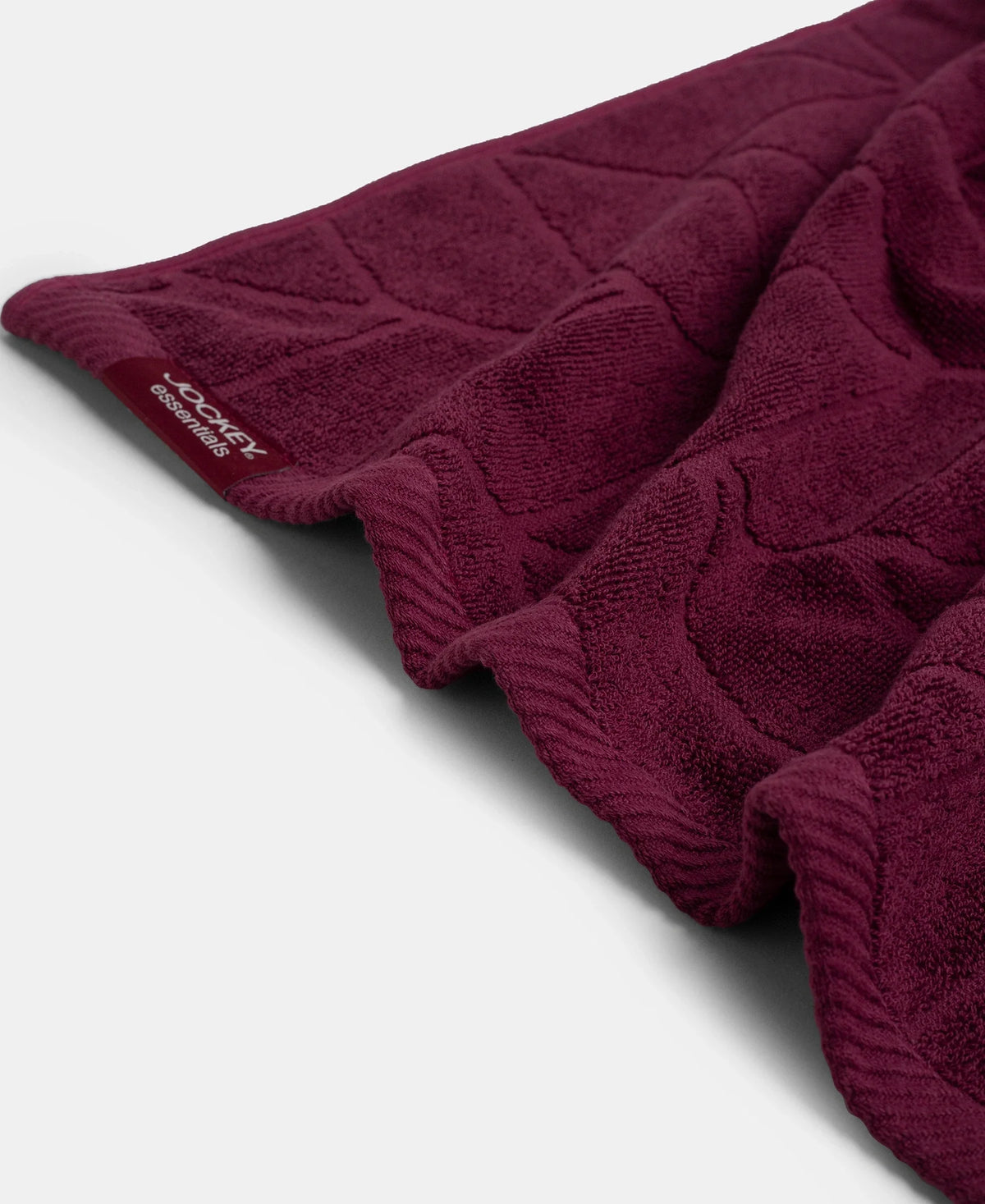 Cotton Terry Ultrasoft and Durable Patterned Bath Towel - Burgundy
