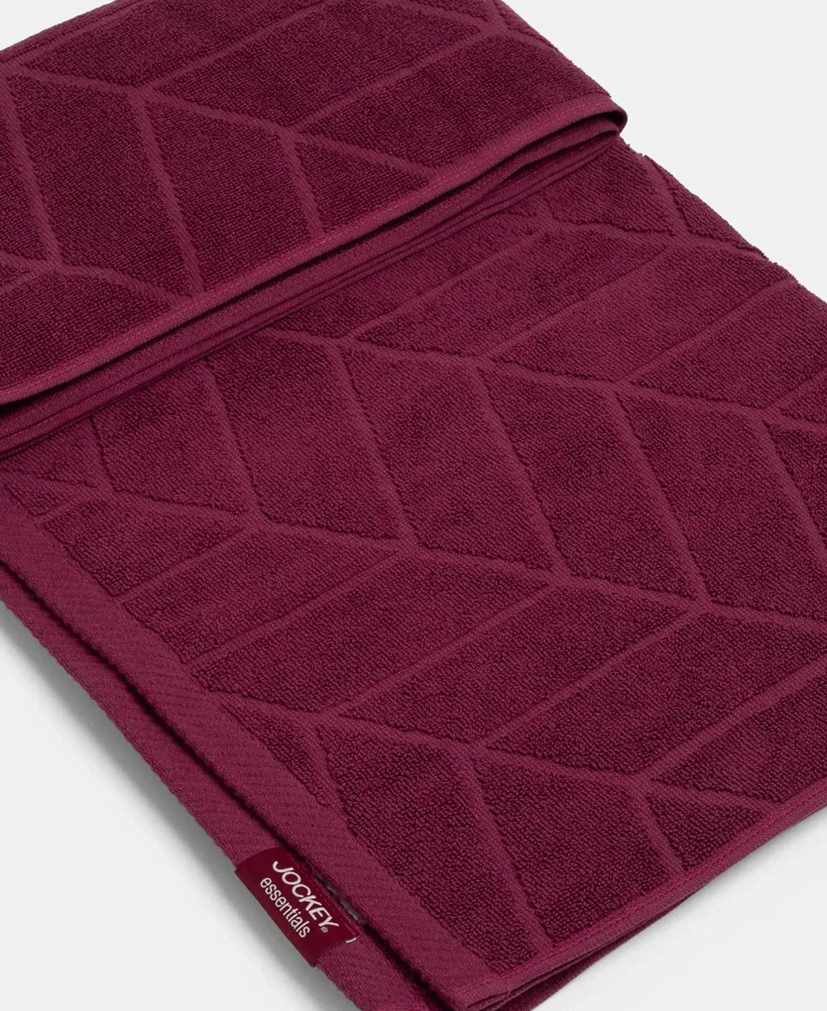 Cotton Terry Ultrasoft and Durable Patterned Bath Towel - Burgundy