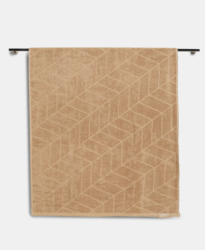 Cotton Terry Ultrasoft and Durable Patterned Bath Towel - Camel