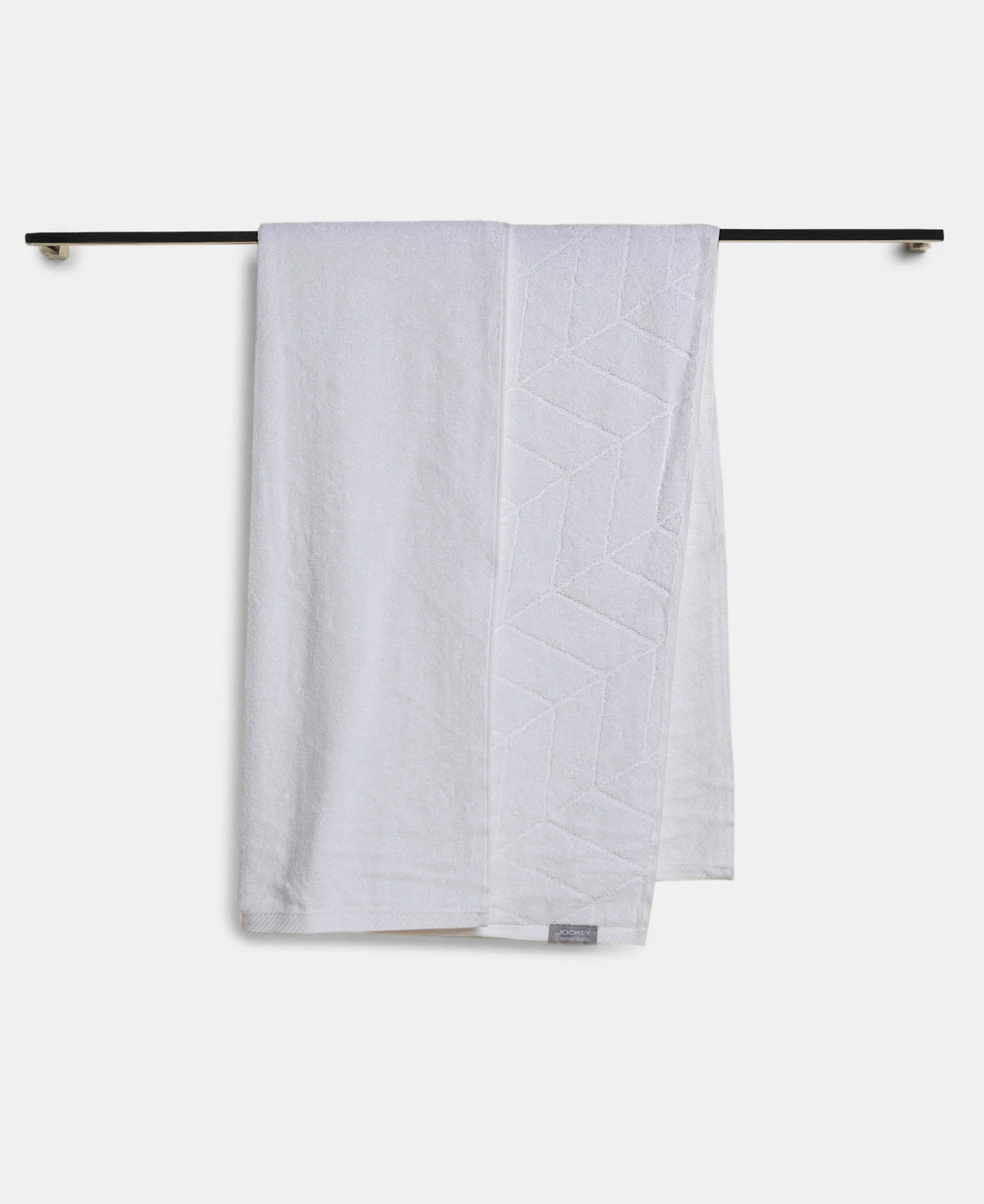 Cotton Terry Ultrasoft and Durable Patterned Bath Towel - White