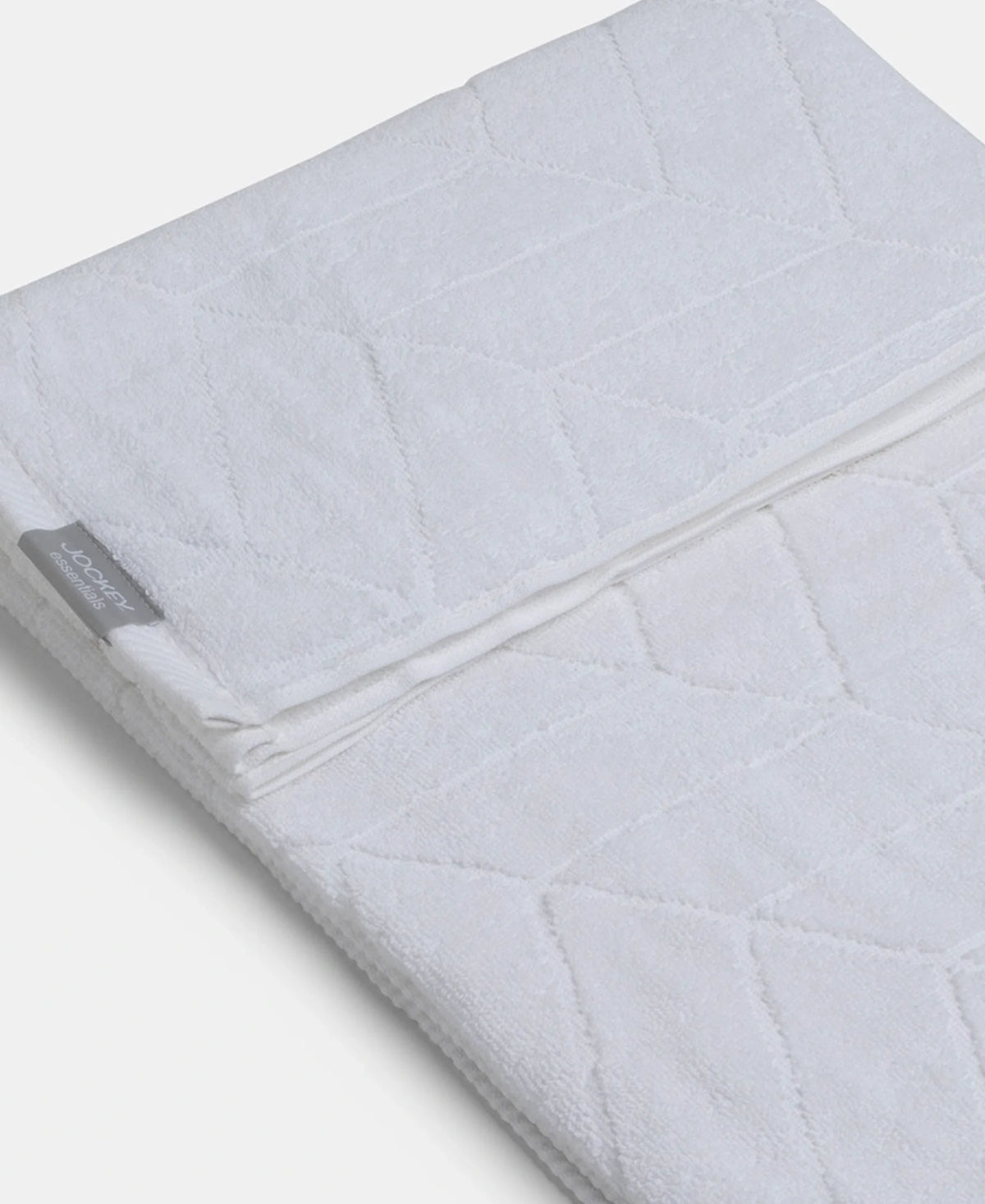 Cotton Terry Ultrasoft and Durable Patterned Bath Towel - White